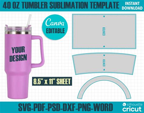 40 oz tumbler design template 1