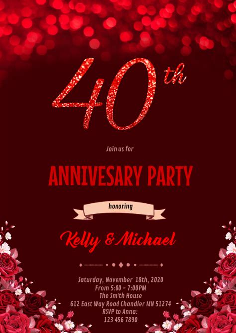 40th Anniversary Invitation Template Image 1