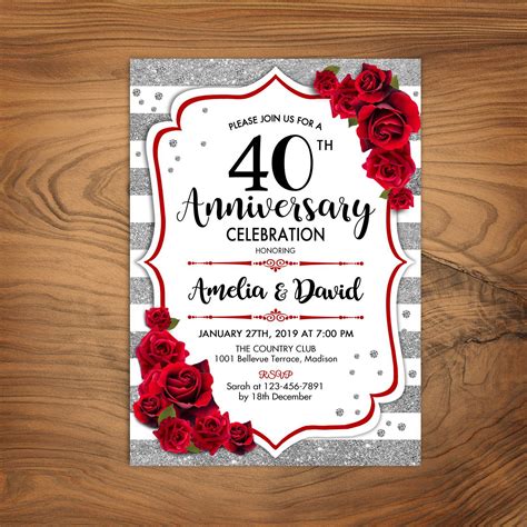 40th Anniversary Invitation Template Image 3