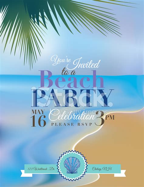 Beach Party 40th Birthday Invitation Template