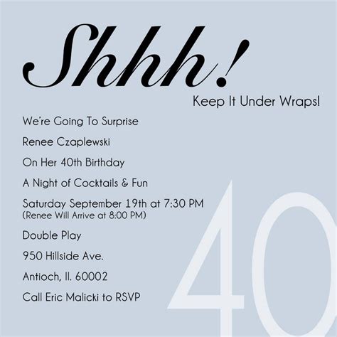 Humorous 40th Birthday Invitation Template