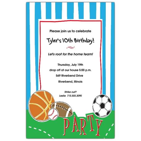 Sports Fan 40th Birthday Invitation Template