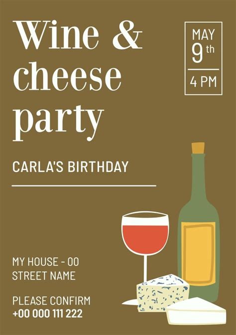 Wine and Cheese 40th Birthday Invitation Template