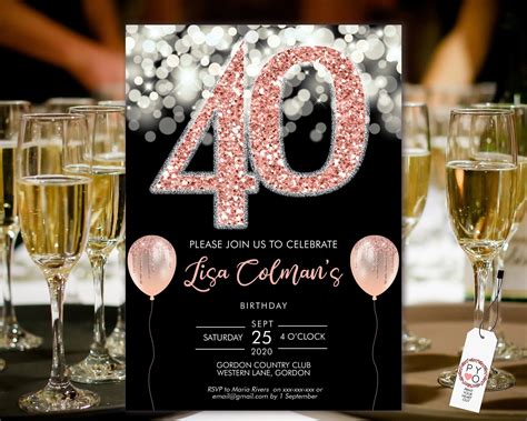 40th Birthday Invitation Templates for Facebook