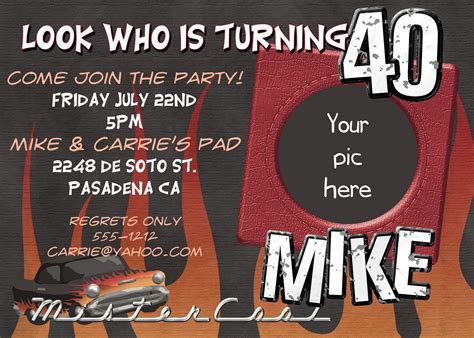 40th Birthday Invitation Templates for Men