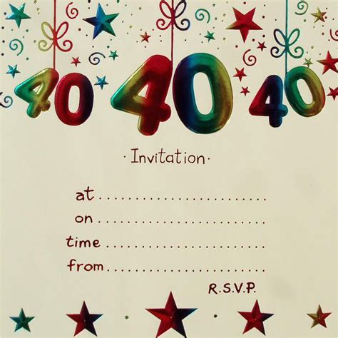 40th Birthday Invitation Templates Free Download