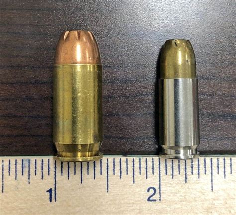 Comparison of.45 ACP and 9mm cartridges