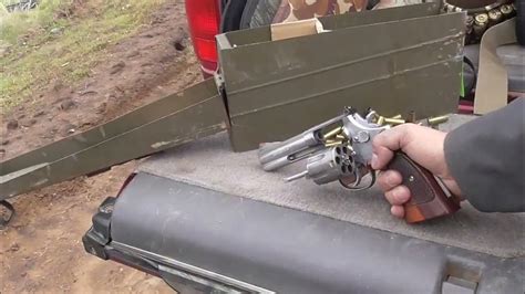 A shooter demonstrating proper shooting techniques with the.45 revolver