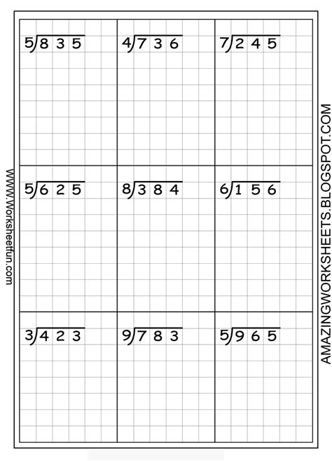 4th Grade Math Worksheets Division