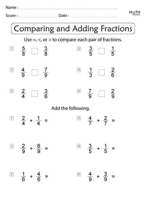 4th-grade math worksheets fractions