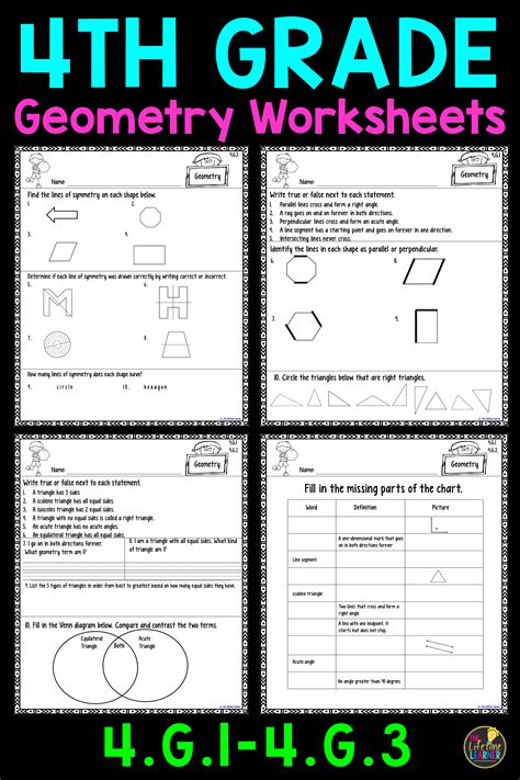 4th-grade math worksheets geometry