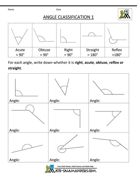 4th Grade Math Worksheets Geometry