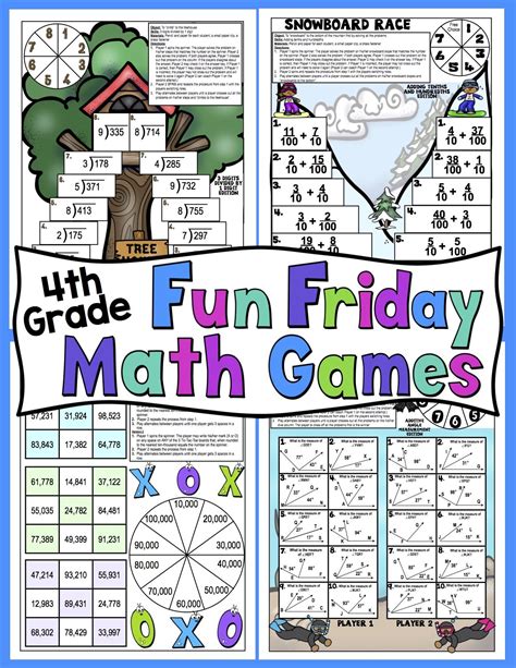 4th-grade math worksheets math games