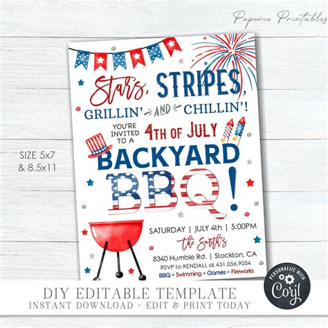 Image of a flyer for a 4th of July BBQ