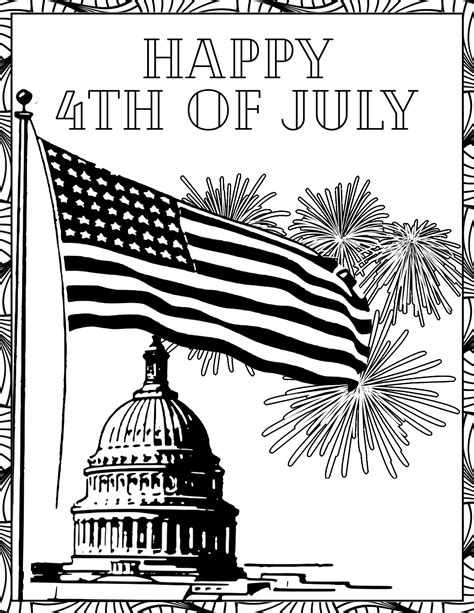 4th of July coloring book cover