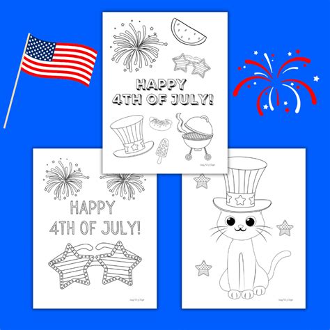 4th of July coloring page collection