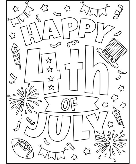 4th of July landmark coloring page