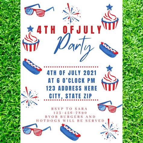 4th of July Party Invitation Design for Adults 8