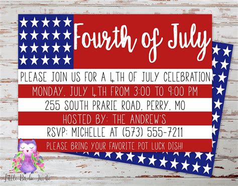 4th of July Party Invitation Idea 1