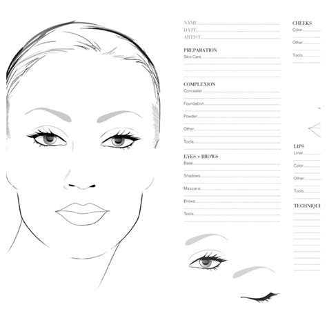 5 Essential Printable Makeup Face Charts