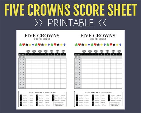 5 Crowns Score Sheet Example Pdf