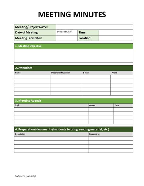 5 Essential Minutes Template Example 10