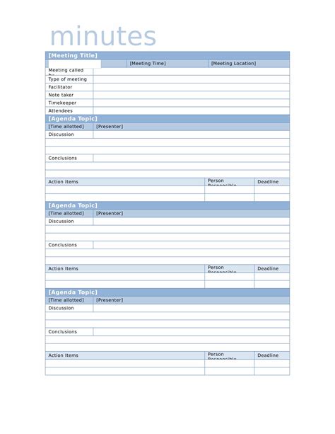 5 Essential Minutes Template Example 9