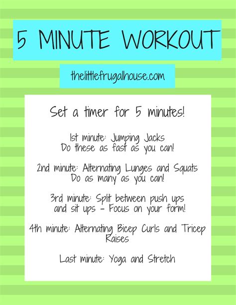 5-minute workout plan template example 1