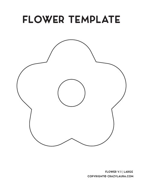 5-petal flower template crafting example