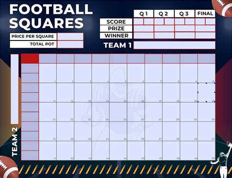 50/50 Football Squares Template