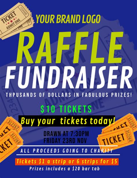 50/50 Raffle Flyer Template Design