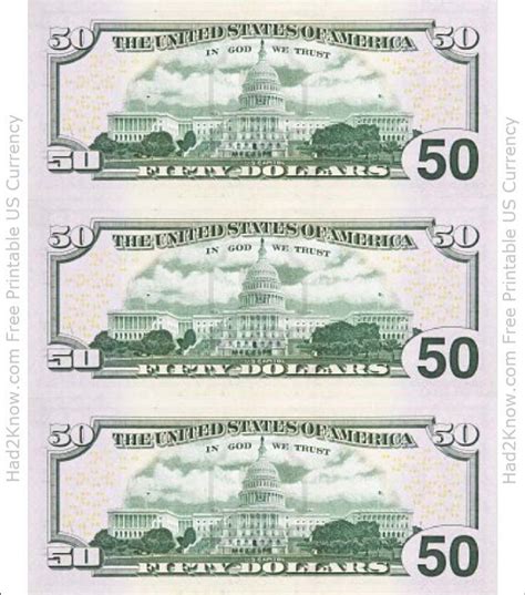 A simple $50 bill template design