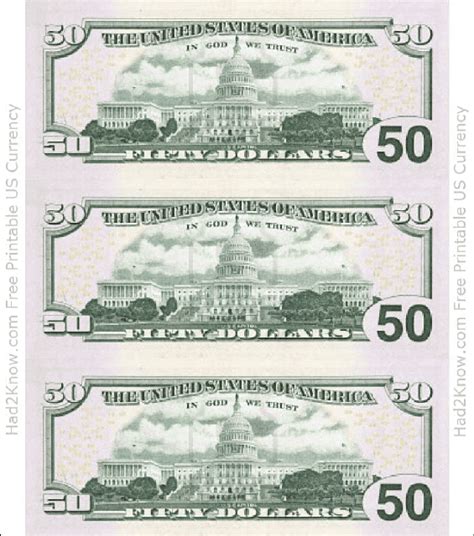 A custom $50 bill template design