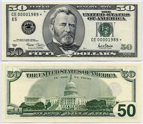 A unique $50 bill template design