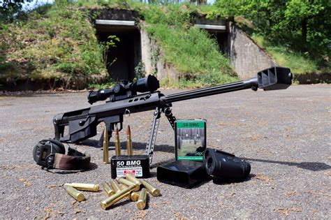 The.50 caliber sniper rifle in action