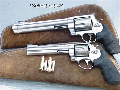 A.50 S&W Magnum revolver on a shooting range