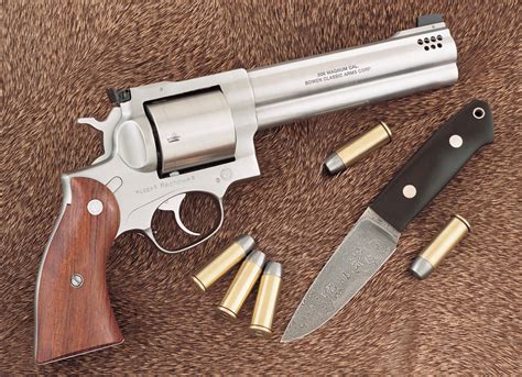 The 500 Big Bore Revolver's massive bullet diameter and heavy weight make it an effective stopping tool