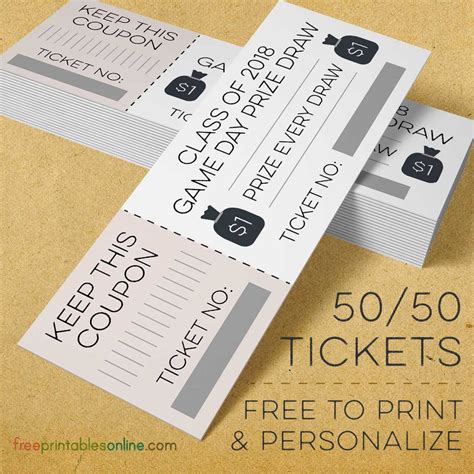 50/50 Raffle Ticket Templates