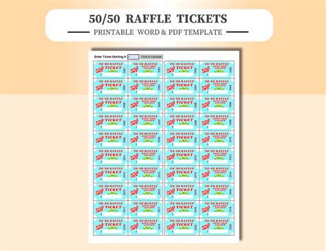 50/50 Raffle Ticket Templates Gallery 1