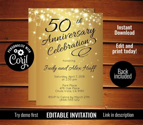 50th Anniversary Invitation Etiquette