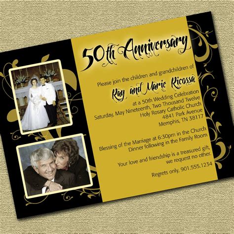 50th Anniversary Invitation Templates and Ideas