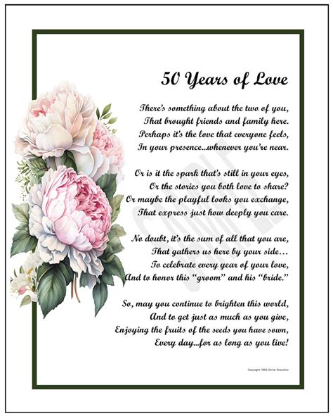 50th Anniversary Poems Example