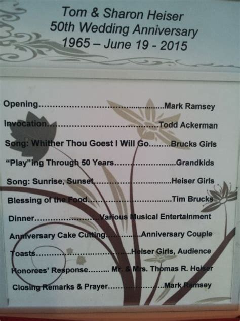 50th Anniversary Program Design Example