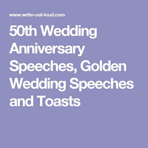 50th Anniversary Speeches Example