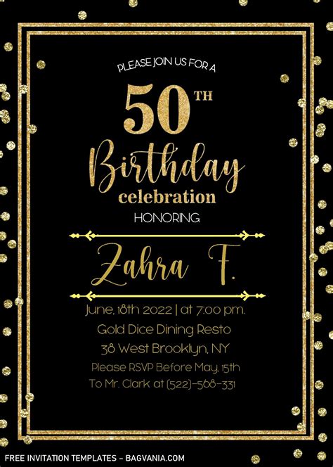 50th Birthday Celebration Invitation Templates to Mark a Milestone