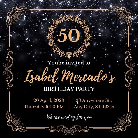 50th Birthday Invitation Template 1