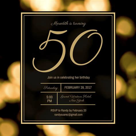 50th Birthday Invitation Template 2