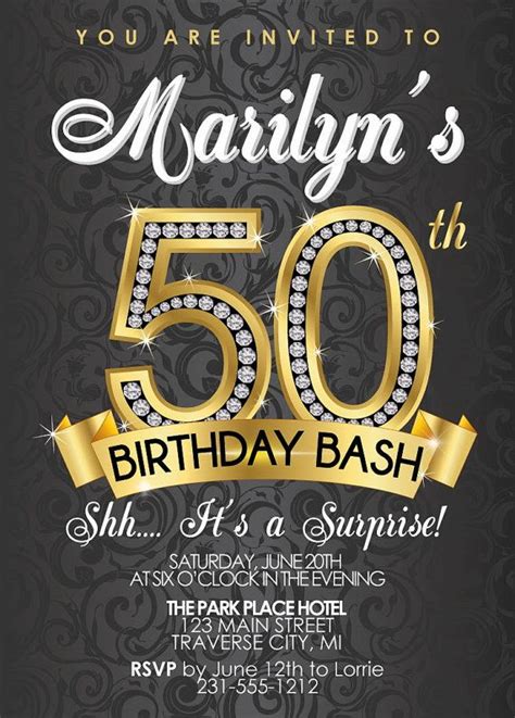 50th Birthday Invitation Template 6