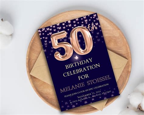 50th Birthday Invitation Templates