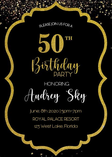 50th Birthday Invitation Templates Free Download